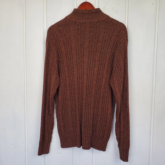 Oscar De La Renta Men's Large Cable Knit Sherpa 1/4 Zip Pullover Sweater - Picture 8 of 10